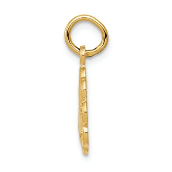 14k Yellow Gold Textured Number 1 Mom Pendant