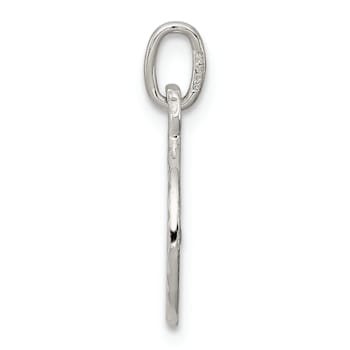 Sterling Silver Diamond-cut Peace Sign Symbol Charm