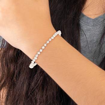 14k Yellow Gold Children's 3-4mm Egg Shape White Freshwater Cultured
Pearl Bracelet