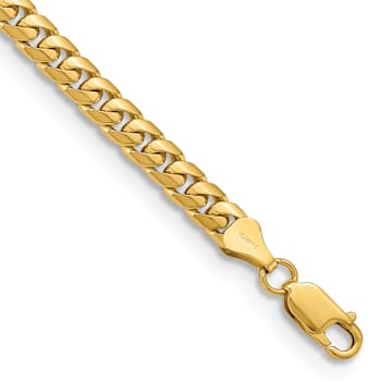 10k Yellow Gold 5.5mm Solid Miami Cuban Link Bracelet