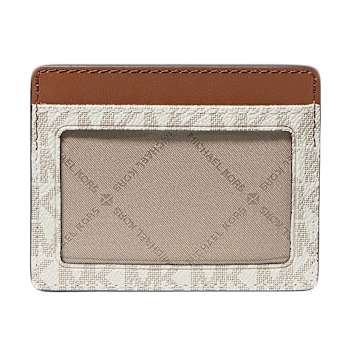 Michael Kors Jet Set Travel Large MK Logo Card Case Holder in Vanilla
