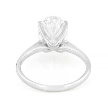 Lab-Grown Diamond Oval Solitaire Ring In 14K White Gold 3.00ct