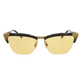 Gucci Black and Gold Tone Frame / Yellow Light Brown Lens Sunglasses