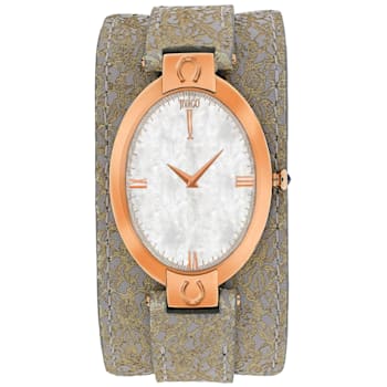 Jivago Women's Good luck White Dial, Rose Bezel, Light Brown Leather
Strap Watch