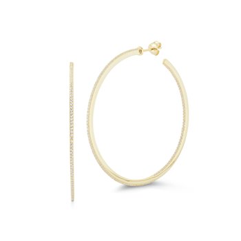 Sterling Statements 14K Yellow Gold Over Sterling Silver CZ Inside Out
XL Hoops