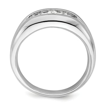 Rhodium Over 14K White Gold Lab Grown Diamond SI1/SI2, G H I, Men's Ring