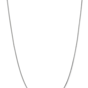 Rhodium Over 14k White Gold 0.9mm Solid Franco Chain