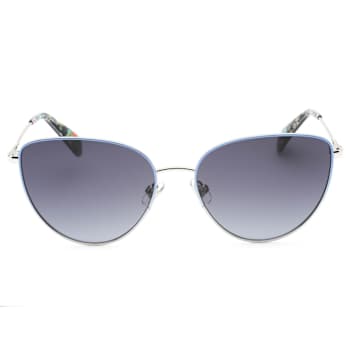 Kate Spade Hailey Palladium Blue Cat Eye Frame / Dark Gray Lenses Sunglasses