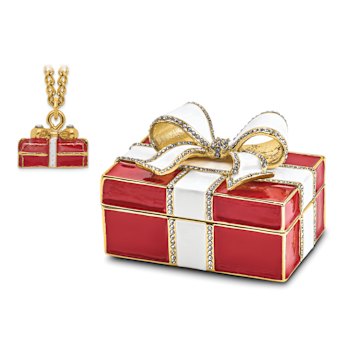 DESIRE Red Gift Box with Ring Pad Trinket Box