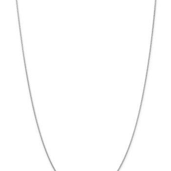 Rhodium Over 14k White Gold 0.9mm Solid Round Snake 24 Inch Chain
