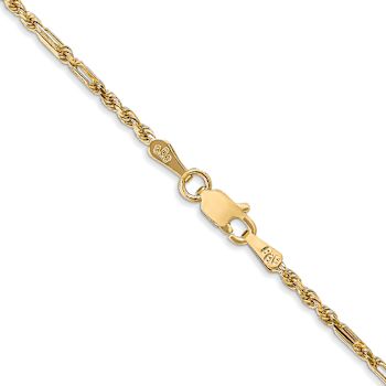 14k Yellow Gold 1.8mm Solid Diamond-Cut Milano Rope 24 Inch Chain