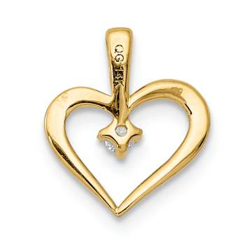 10k Yellow Gold Diamond Heart Pendant