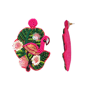 Pink/Green Left & Right Flamingo Earring