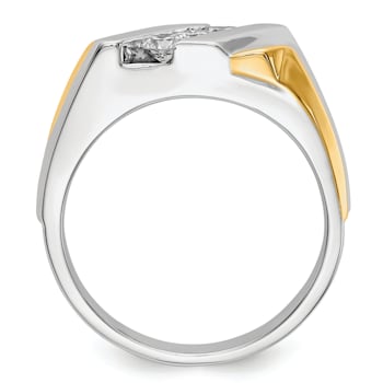 14K Two-tone Yellow and White Gold Lab Grown Diamond SI1/SI2, G H I,
Men's Ring