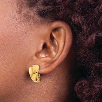 14k Yellow Gold Polished Non-pierced Earrings