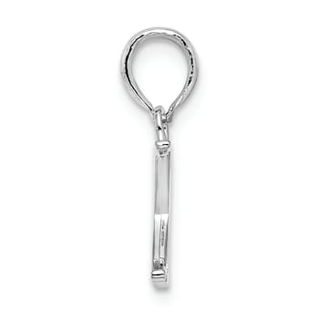 Sterling Silver Polished Block Initial -X- Pendant