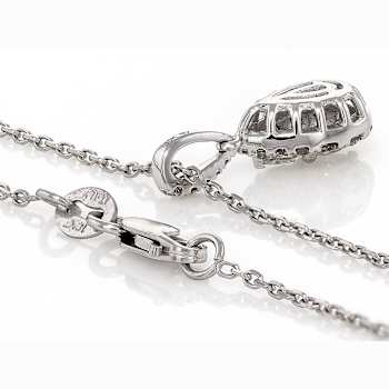 Diamond Teardrop Dangle Pendant In 10K White Gold 0.25ctw