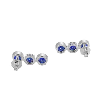 Lab Created Blue Sapphire Platinum Over Silver September Birthstone
Earrings 4.94ctw