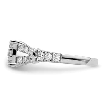Rhodium Over 14K White Gold Lab Grown Diamond VS/SI GH, Cluster Ring 0.988ctw