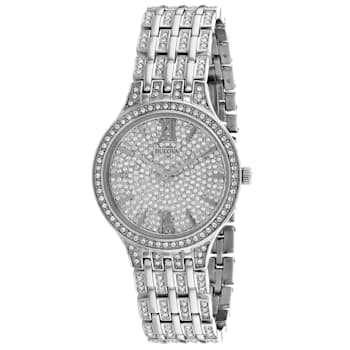 Bulova Women's Phantom White Dial, Stainless Steel Watch