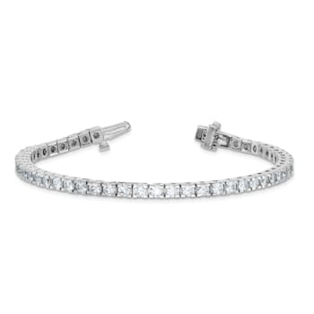 Rhodium Over 14K White Gold 5.00 ct. Near Colorless Moissanite 4 Prong
Tennis Bracelet