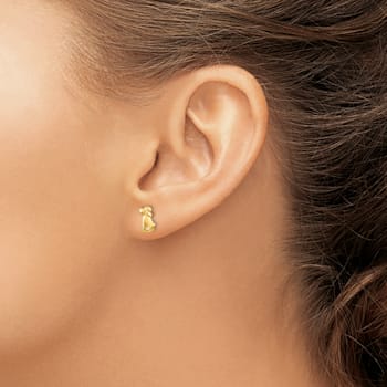 14K Yellow Gold Dog Post Earrings