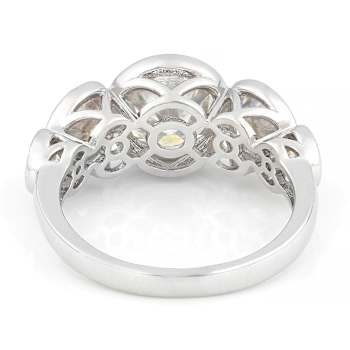 Wide Moissanite Band Ring In Platinum-Enhanced Sterling Silver