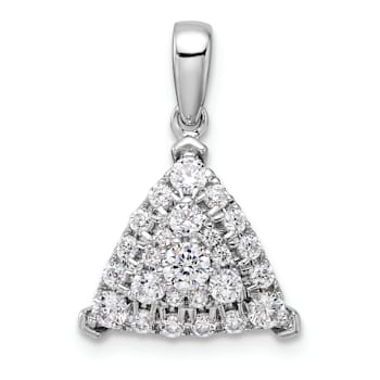 Rhodium Over 14K White Gold Lab Grown Diamond Triangle Cluster Pendant 0.49ctw