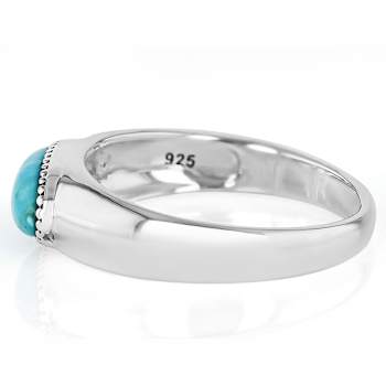 Turquoise East-West Ring In Sterling Silver