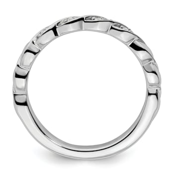 14K White Gold Stackable Expressions Diamond Twist Ring 0.04ctw