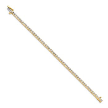 14K Two-tone Gold Diamond Tennis Bracelet 3.92ctw