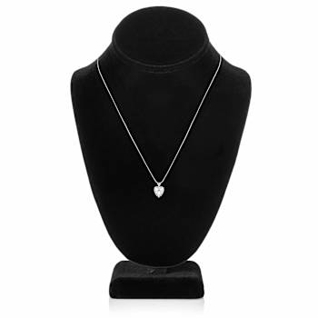 White Cubic Zirconia 14k White Gold Pendant With Chain 2.00ctw