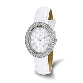 Ladies Charles Hubert Stainless Steel Leather Band 29x34mm Watch