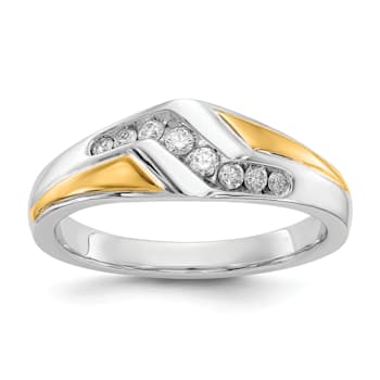 14K Two-tone Yellow and White Gold Lab Grown Diamond SI1/SI2, G H I,
Men's Ring