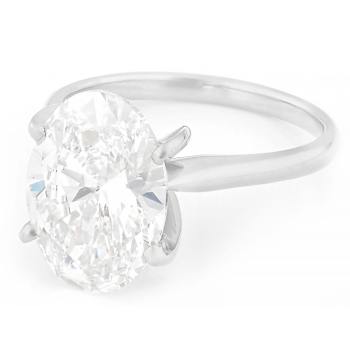 Lab-Grown Diamond Oval Solitaire Ring In 14K White Gold 5.00ct