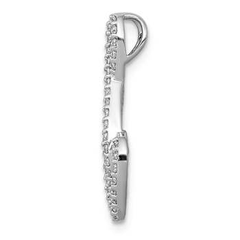 Rhodium Over 14k White Gold Diamond Fancy Heart Infinity Chain Slide Pendant