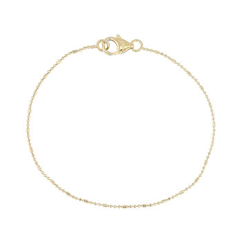 Delicate Gold Bead Bracelet In 18K Gold Over Bronze