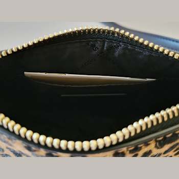 Michael Kors Carmela Small Leather Pouchette Chain Crossbody Handbag in
Black Multi