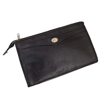 Gucci Morpheus Black Fluffy Calf Leather Cosmetic Pouch Bag