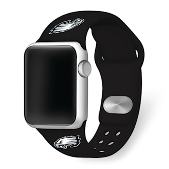 Gametime Philadelphia Eagles Black Silicone Band fits Apple Watch
(42/44mm M/L). Watch not included.