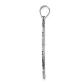 Rhodium Over 14k White Gold Satin Passion Cross Pendant