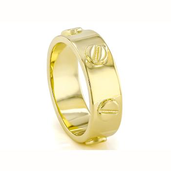 Nail Head Textured Band Ring In 18k Gold Over Sterling Silver