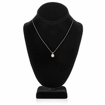 White Cubic Zirconia 14k Yellow Gold Pendant With Chain 1.00ctw