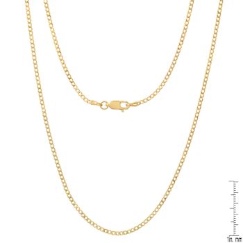 Cuban Link Chain Necklace 1.8MM In 14K Yellow Gold Over Sterling Silver
24 Inch