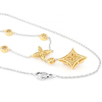 Lab-Grown Diamond Y Necklace In 14K Gold Over Sterling Silver 1.00ctw