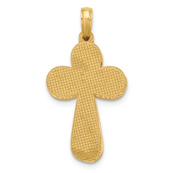 14k Yellow Gold Textured Fancy Cross Pendant