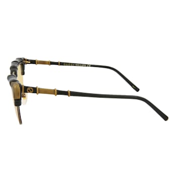Gucci Black and Gold Tone Frame / Yellow Light Brown Lens Sunglasses