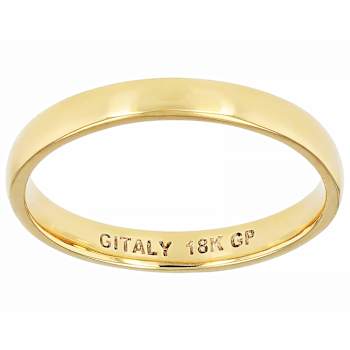 Polished Stackable Band Ring In 18K Gold Over Bronze