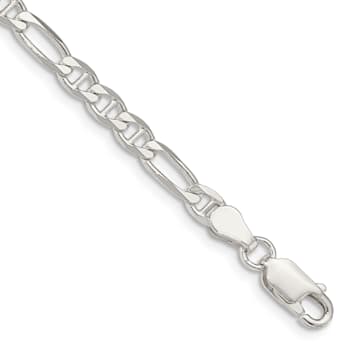 Sterling Silver 3.75mm Figaro Anchor Chain Bracelet