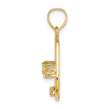 14k Yellow Gold Textured Reversible Bahamas Double Sandals Charm